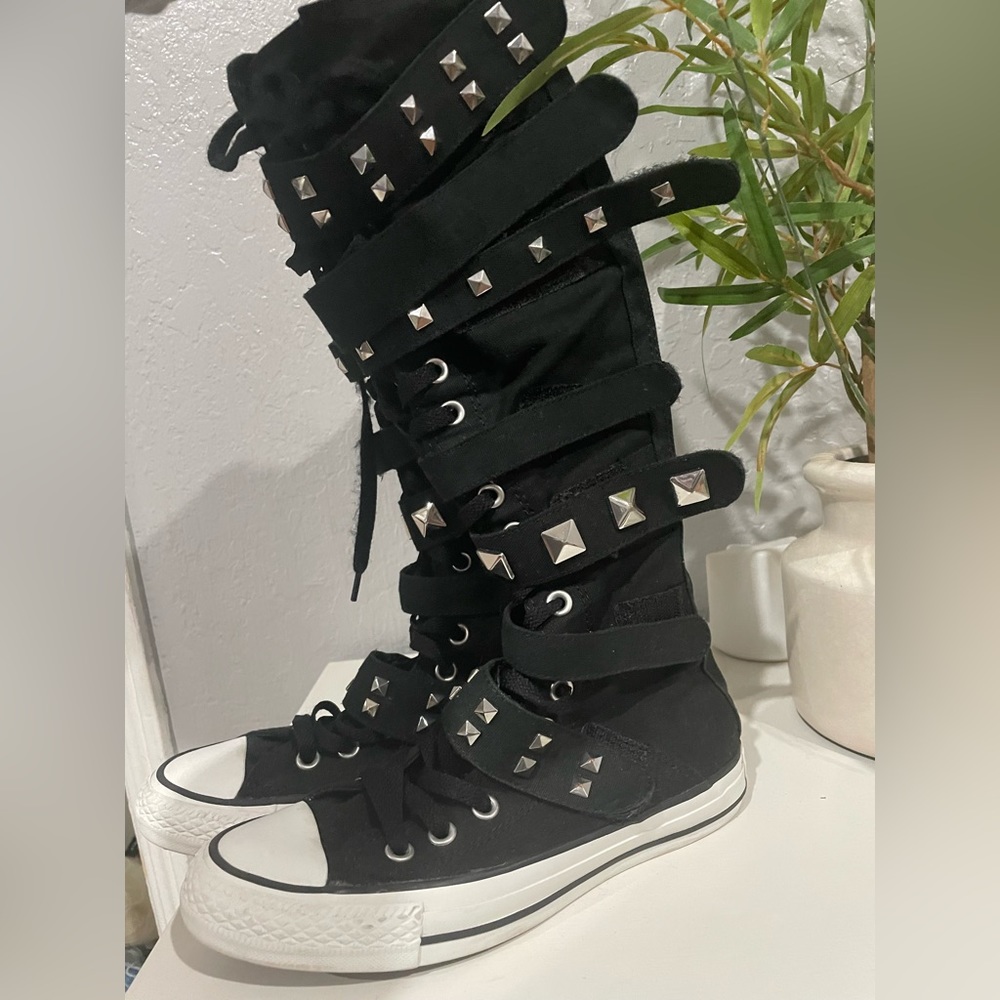 Converse- Studded Knee Highs Womens US size 6